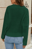Surplice Neck Long Sleeve Sweater - Trendsi - Flyclothing LLC