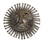 10" Haitian Metal Steel Drum Sun Face in Natural - Caribbean Craft - Caribbean Craft