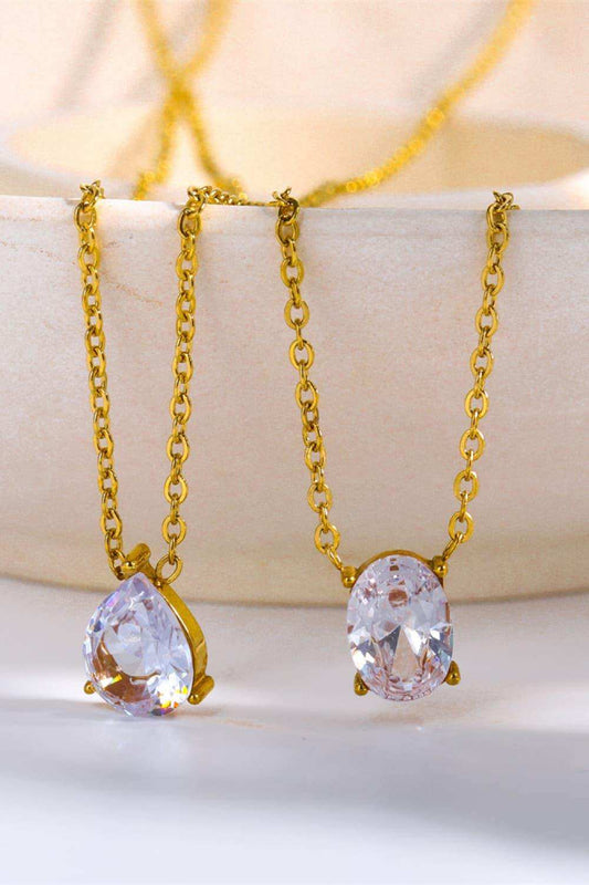 Stainless Steel Geometrical Shape Necklace - Trendsi - Flyclothing LLC