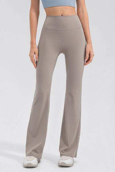 High Waist Straight Active Pants - Trendsi - Flyclothing LLC