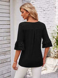 Ruffled Suqare Neck Half Sleeve Blouse - Trendsi - Flyclothing LLC