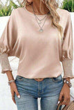 Round Neck Batwing Sleeve Blouse - Trendsi - Flyclothing LLC