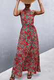 Printed Sleeveless Tie Waist Maxi Dress - Trendsi - Flyclothing LLC