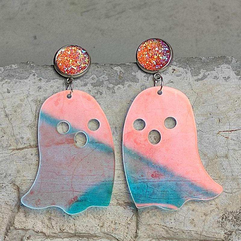 Ghost Shape Acrylic Dangle Earrings - Trendsi - Flyclothing LLC