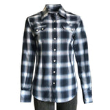 Rockmount Ranch Wear Womens Blue Shadow Plaid Sawtooth Western Shirt - Rockmount Clothing - Flyclothing LLC