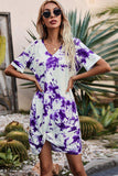 Twisted V-Neck Short Sleeve Dress - Trendsi - Flyclothing LLC