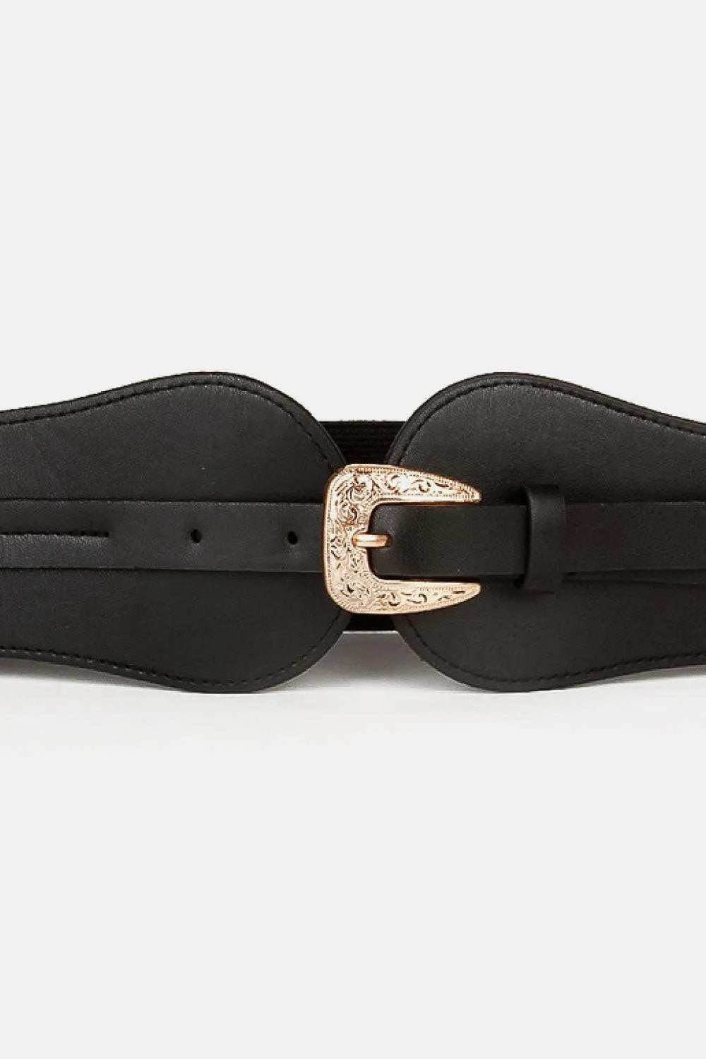 Wide Elastic Belt with Alloy Buckle - Trendsi - Flyclothing LLC