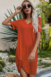 Twisted V-Neck Short Sleeve Dress - Trendsi - Flyclothing LLC