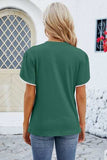 Round Neck Petal Sleeve T-Shirt - Trendsi - Flyclothing LLC