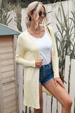Button Down Long Sleeve Longline Cardigan - Trendsi - Flyclothing LLC