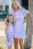 Women Tie-Dye Belted T-Shirt Dress - Trendsi - Flyclothing LLC