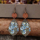 Flower Geometrical Shape Wooden Earrings - Trendsi - Flyclothing LLC