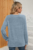 Ruched Round Neck Flounce Sleeve T-Shirt - Trendsi - Flyclothing LLC
