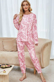 Tie-Dye Long Sleeve Top and Drawstring Joggers Lounge Set - Trendsi - Flyclothing LLC