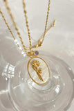 Flower Shell Pendant Copper Necklace - Trendsi - Flyclothing LLC