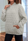 Quilted Long Sleeve Hoodie with Pocket - Trendsi - Flyclothing LLC