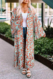 Printed Open Front Duster Cardigan - Trendsi - Flyclothing LLC