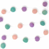 Hand Crafted Felt Pom Pom Garlands: Pink, Lavender, Turquoise - Global Groove Direct - Flyclothing LLC