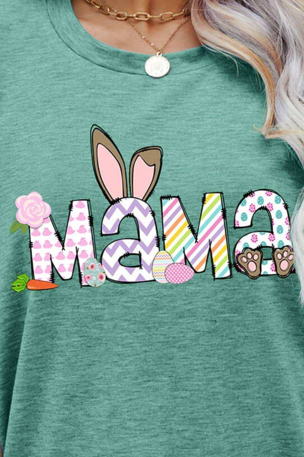 Easter MAMA Graphic Round Neck T-Shirt - Trendsi - Flyclothing LLC