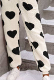 Fuzzy Heart Zip Up Hooded Lounge Jumpsuit - Trendsi - Flyclothing LLC