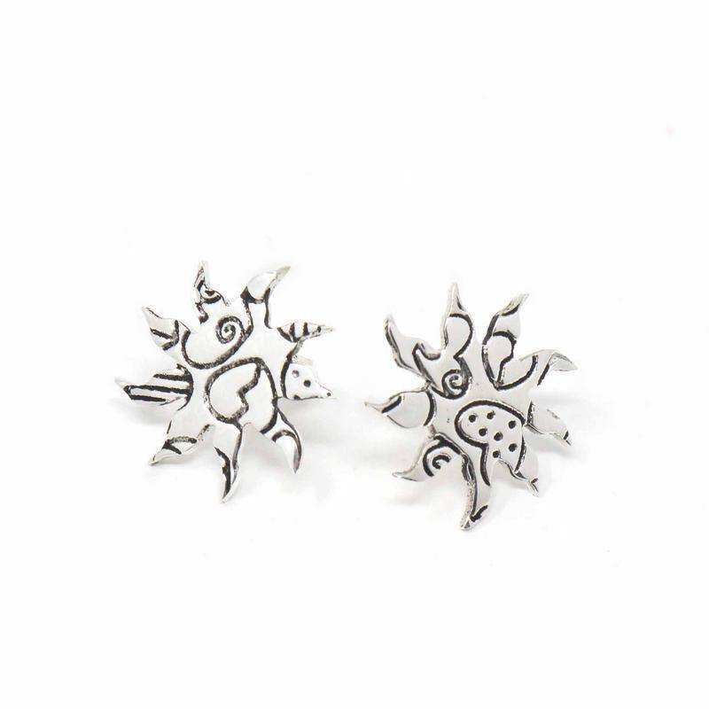 Stud Earrings, Sunburst - Artisana - Flyclothing LLC