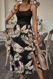 Printed Sleeveless Scoop Neck Slit Dress - Trendsi - Flyclothing LLC