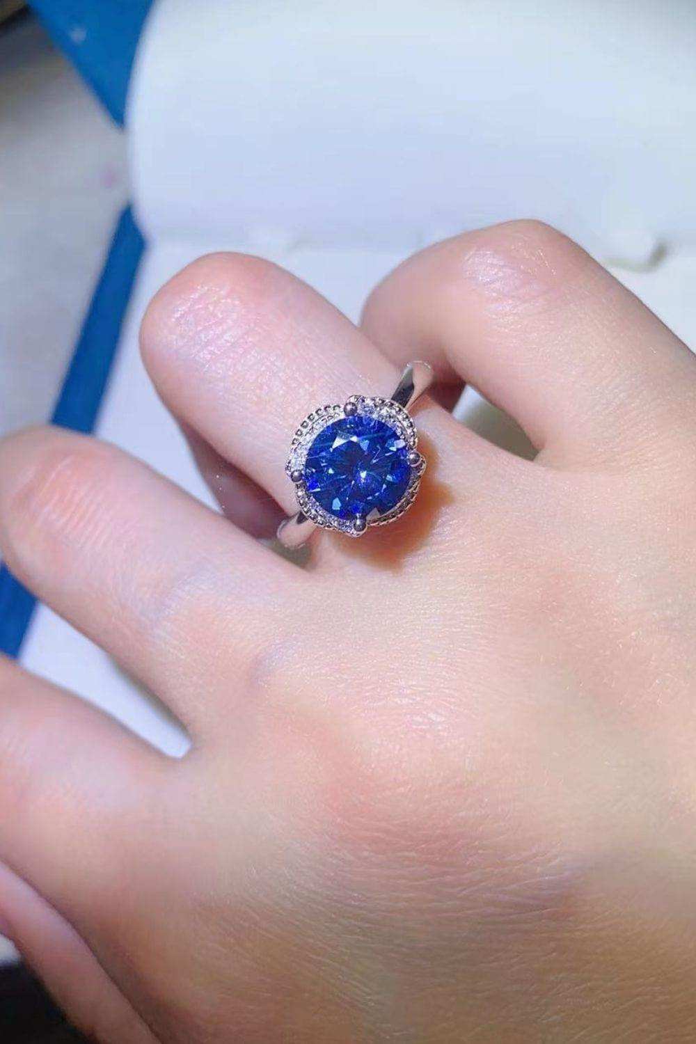 2 Carat Moissanite Contrast 925 Sterling Silver Ring - Trendsi - Flyclothing LLC