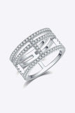 Moissanite Cutout Wide Ring - Trendsi - Flyclothing LLC
