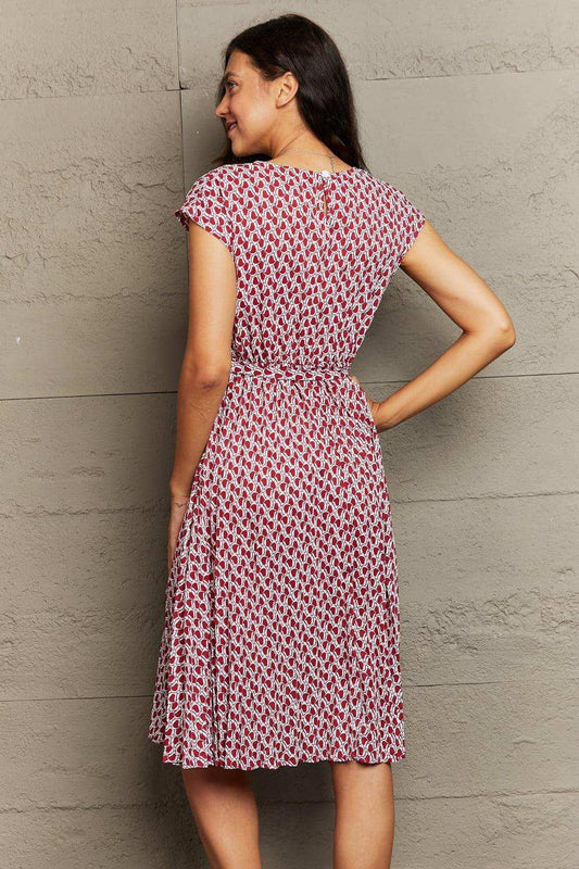 Round Neck Tie Waist Dress - Trendsi - Flyclothing LLC