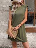 Round Neck Sleeveless Mini Dress - Trendsi - Flyclothing LLC