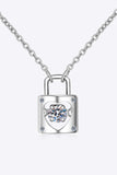 Moissanite Lock Pendant Necklace - Trendsi - Flyclothing LLC