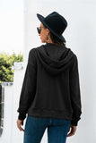 Half-Snap Drawstring Hoodie with Kangaroo Pocket - Trendsi - Flyclothing LLC