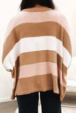 Striped Round Neck Long Sleeve Sweater - Trendsi - Flyclothing LLC