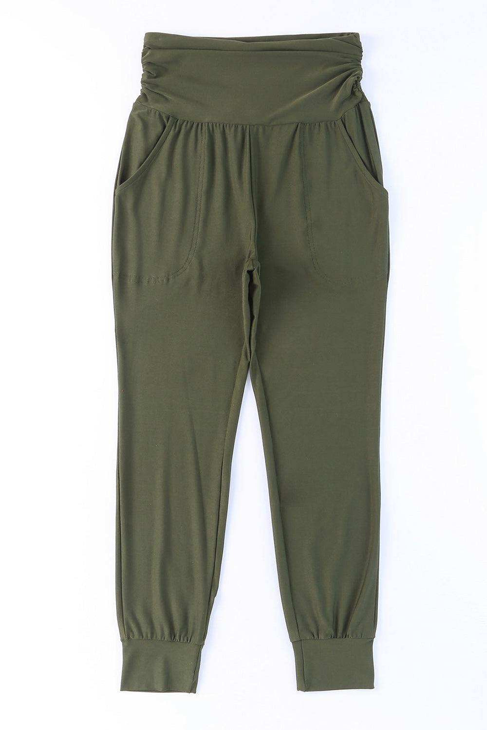 High-Rise Wide Waistband Joggers - Trendsi - Flyclothing LLC