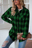 Plaid Button Up Dropped Shoulder Outerwear - Trendsi - Flyclothing LLC