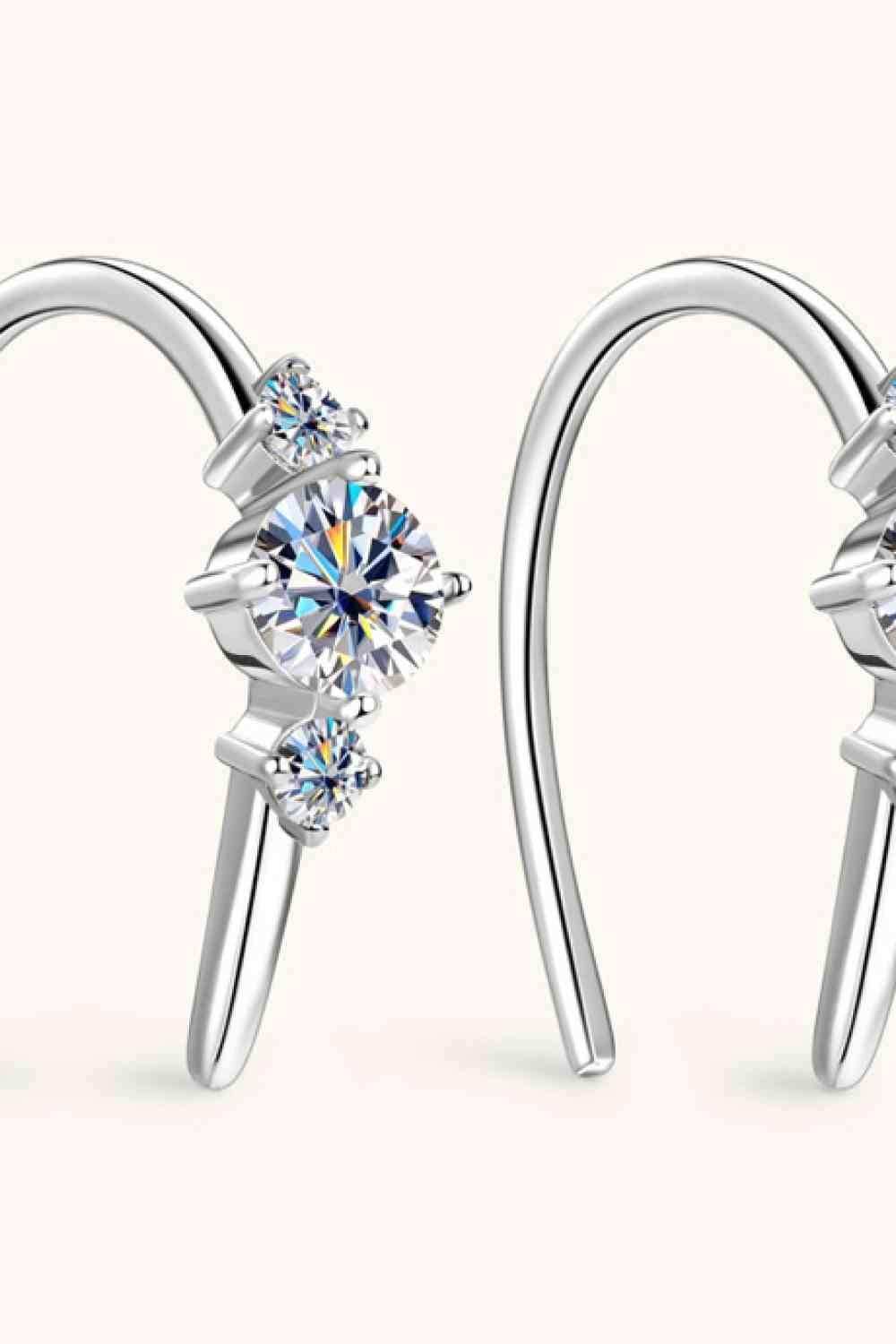 Moissanite 925 Sterling Silver Earrings - Trendsi - Flyclothing LLC