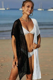 Two-Tone Side Slit Open Front Cover Up - Trendsi - Flyclothing LLC