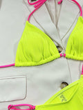 Ribbed Tie Back Bikini Set - Trendsi - Flyclothing LLC