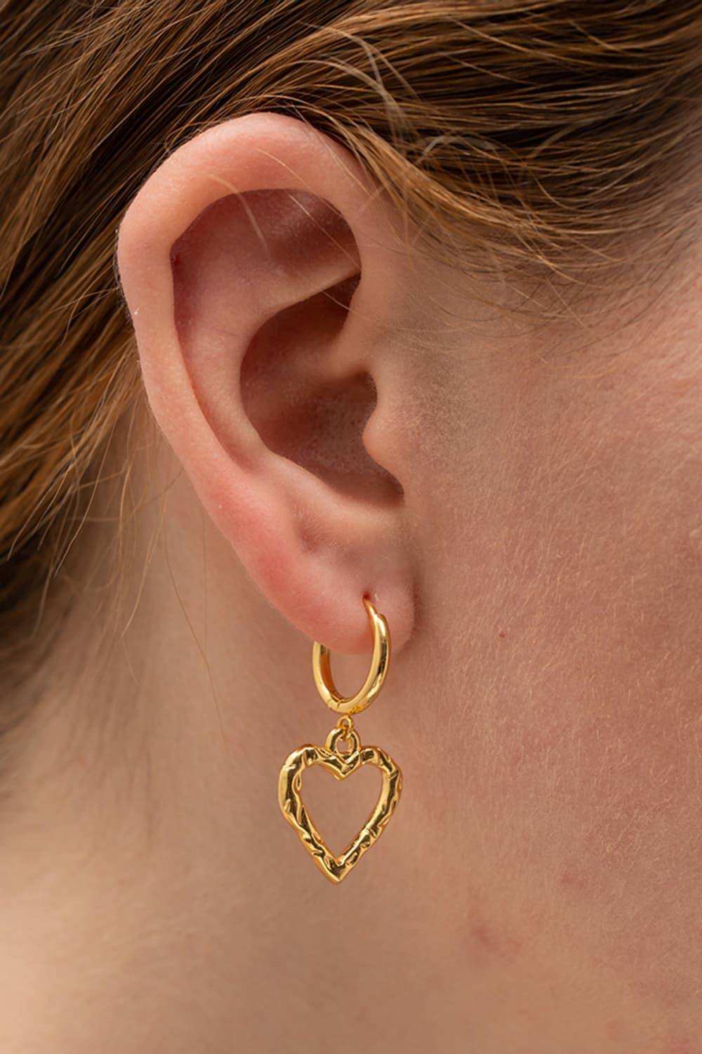 Heart Stainless Steel Drop Earrings - Trendsi - Flyclothing LLC
