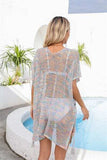 Openwork Slit V-Neck Cover Up - Trendsi - Flyclothing LLC