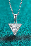 925 Sterling Silver Triangle Moissanite Pendant Necklace - Trendsi - Flyclothing LLC