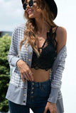 Striped Button Up Long Sleeve Cardigan - Trendsi - Flyclothing LLC