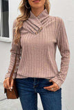 Ribbed Turtleneck Long Sleeve Sweater - Trendsi - Flyclothing LLC