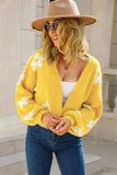 Floral Open Front Fuzzy Cardigan - Trendsi - Flyclothing LLC