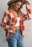 Plaid Open Front Dropped Shoulder Cardigan - Trendsi - Flyclothing LLC