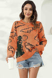 Dinosaur Print Pullover Sweater - Trendsi - Flyclothing LLC