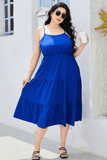 Plus Size Spaghetti Strap Tiered Dress - Trendsi - Flyclothing LLC