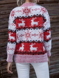 Reindeer & Snowflake Round Neck Sweater - Trendsi - Flyclothing LLC