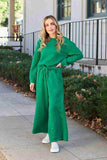Double Take Full Size Textured Long Sleeve Top and Drawstring Pants Set - Trendsi - Flyclothing LLC