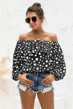 Polka Dot Off-Shoulder Layered Blouse - Trendsi - Flyclothing LLC